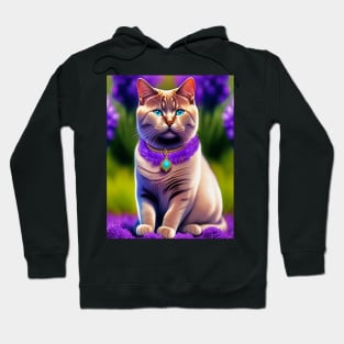 British Shorthair Lavender Theme Hoodie